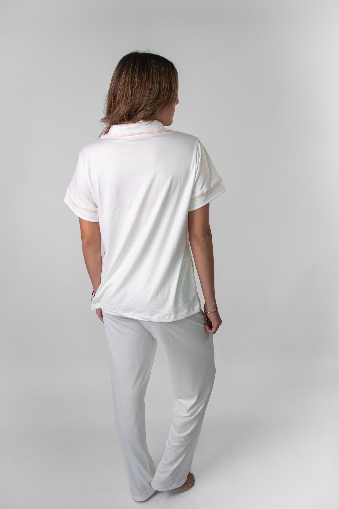 Polka Dot/Camisa botones pantalon