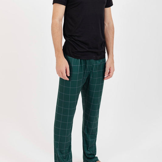 Cuadros verdes 3 piezas camiseta, short y pantalón 50%OFF