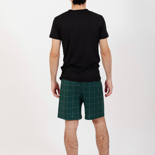 Cuadros verdes 3 piezas camiseta, short y pantalón 50%OFF