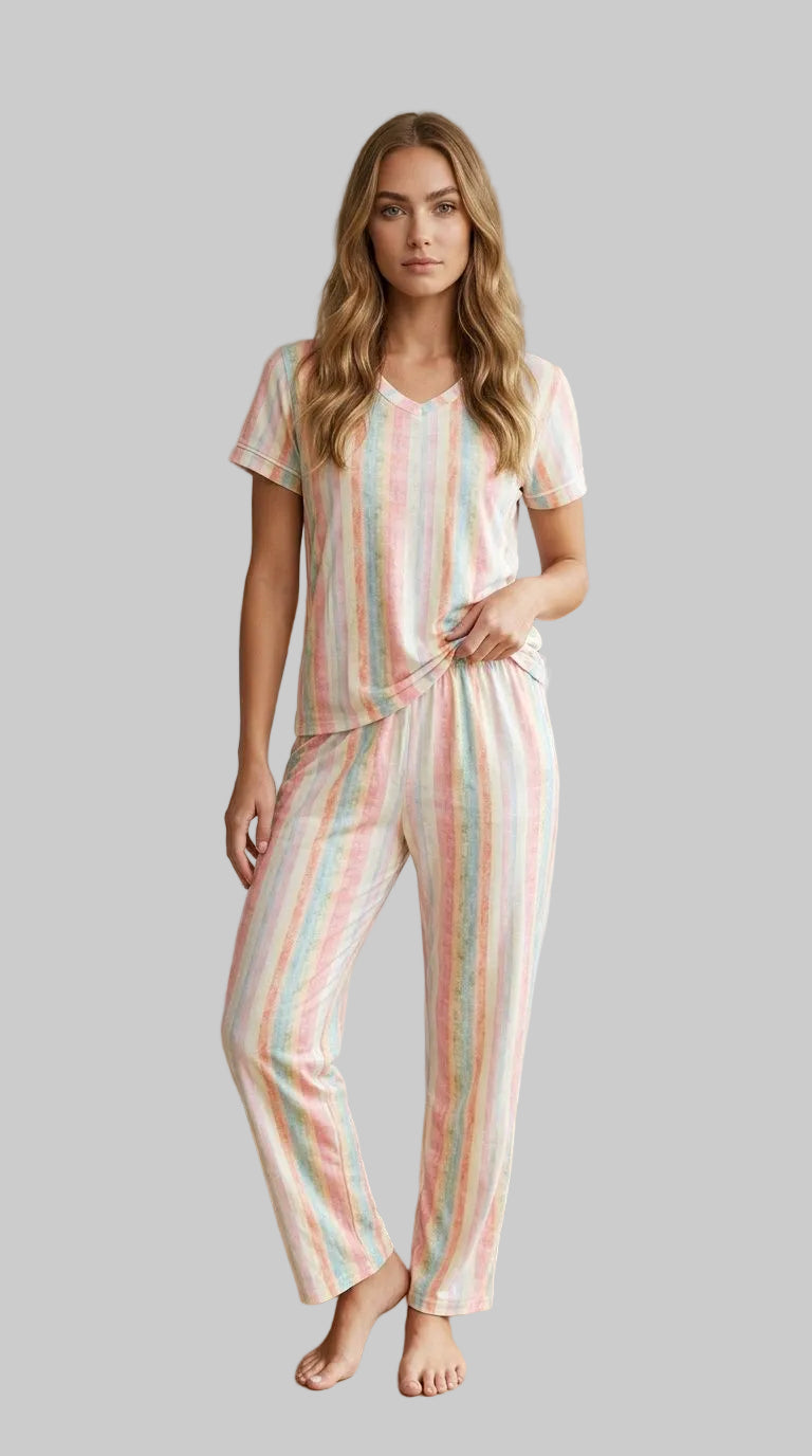 Brisa Floral camiseta, pantalón, manga corta