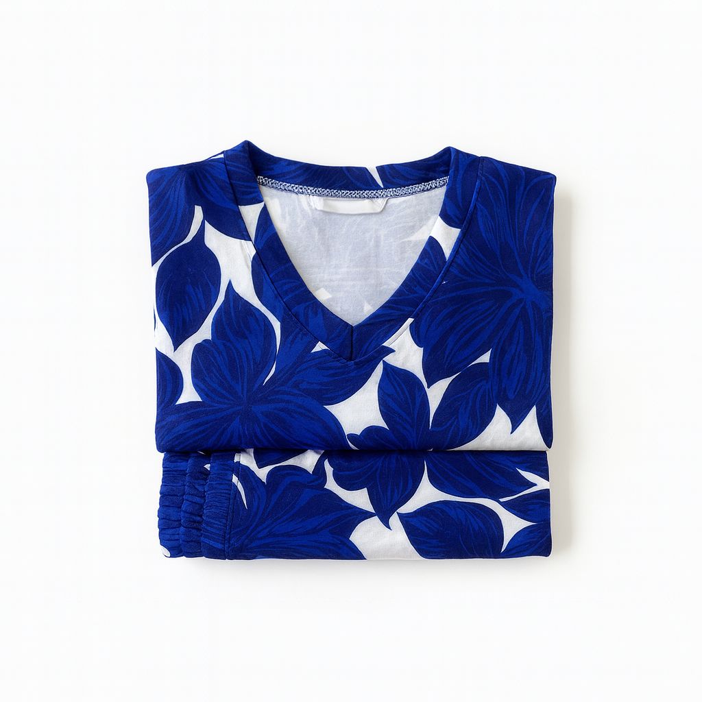 Azulejo profundo camiseta manga corta/pantalon